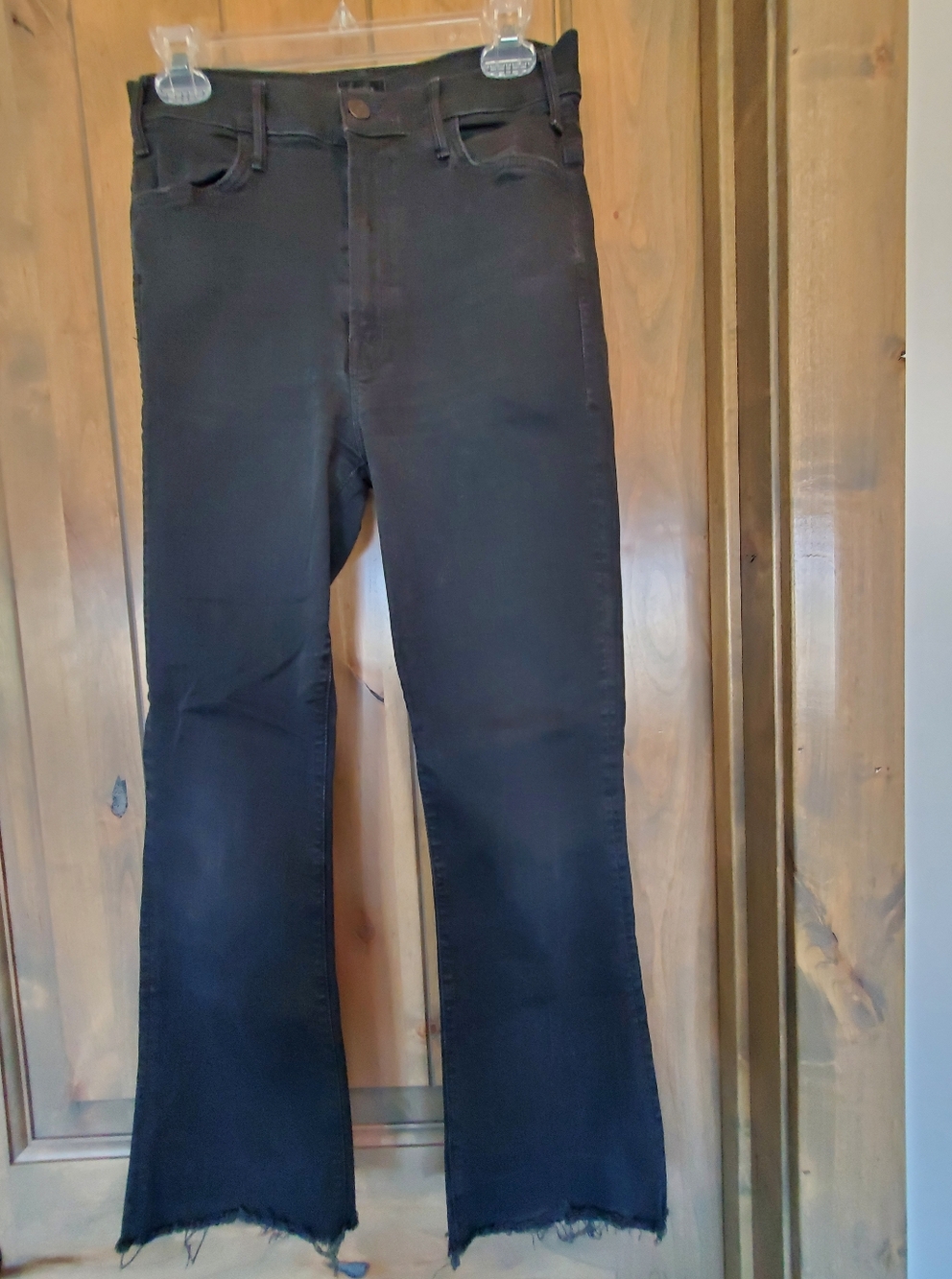 MOTHER Black Hustler Ankle Fray Jeans Size 29